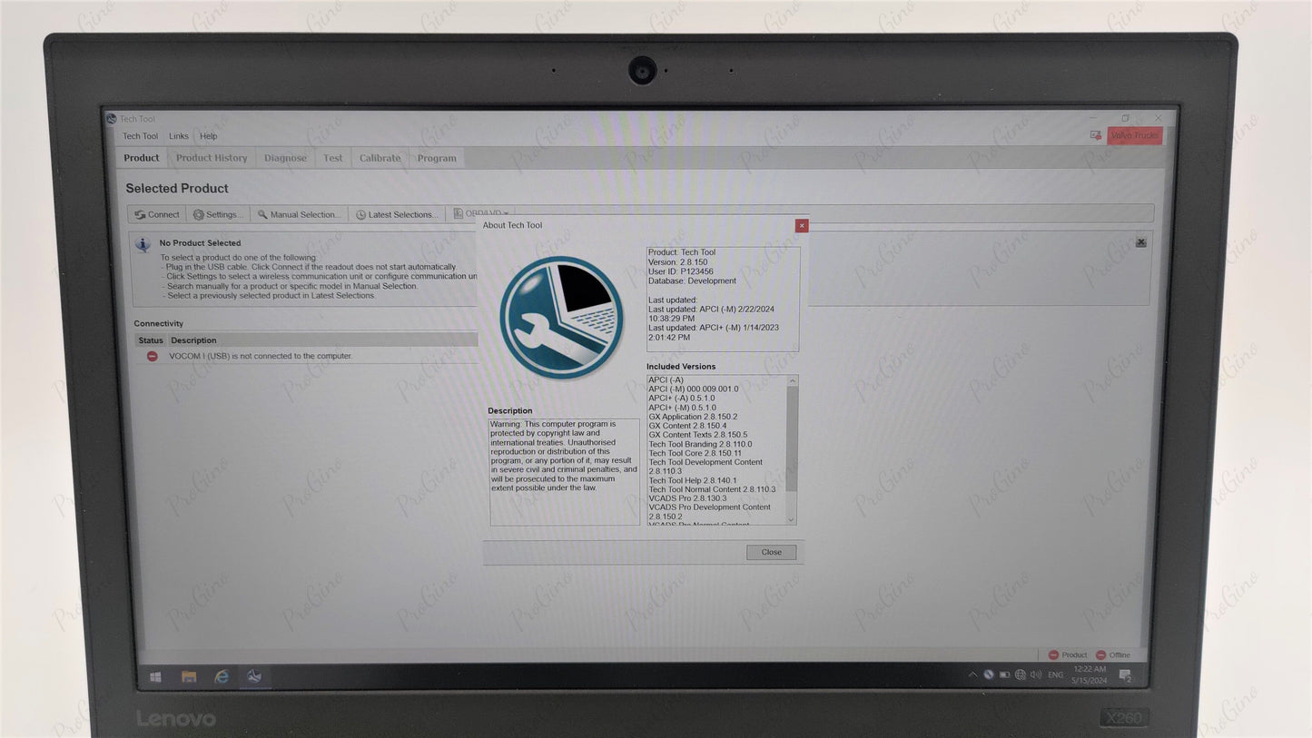Diagnostic Laptop VOLVO PTT 2.8.150 APCI2023 ProSIS IMPACT