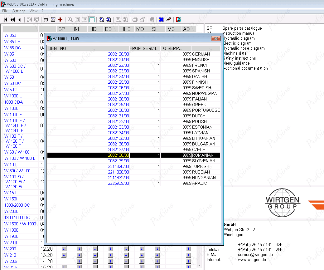 WIRTGEN WIDOS 2013 (Wirtgen, Hamm, Vogele, Kleemann, StrueMaster)