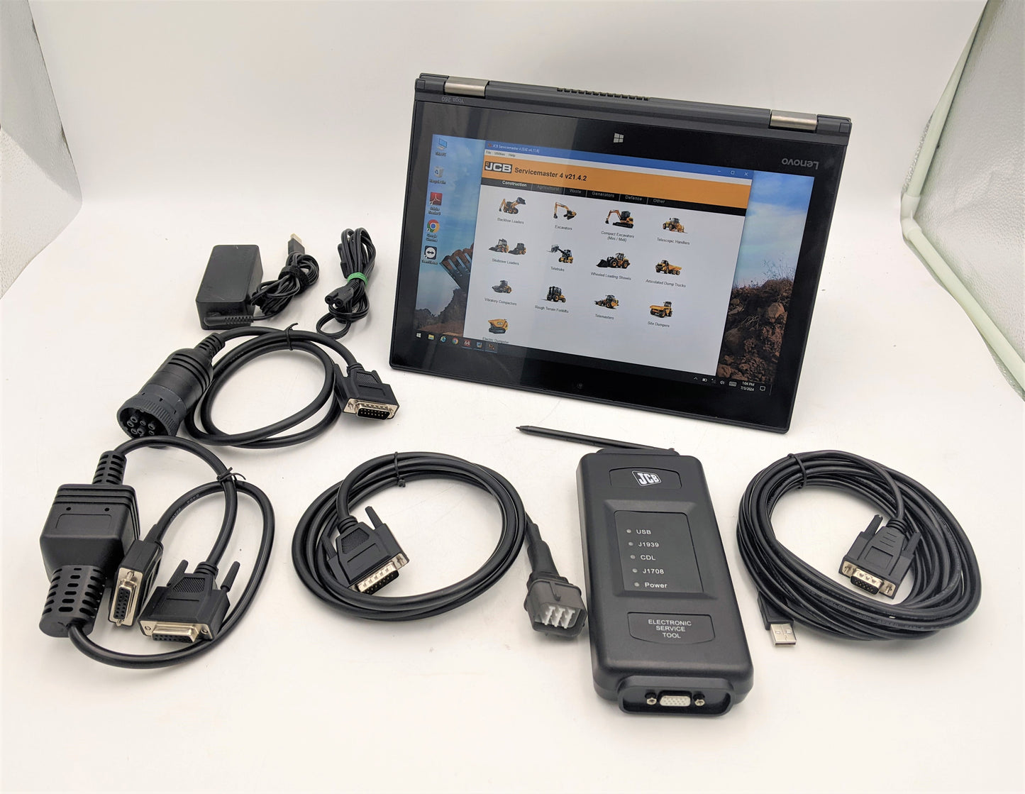 Diagnostic Kit JCB Service Master 4 v21.4 w/ JCB DLA ADAPTER(Black)