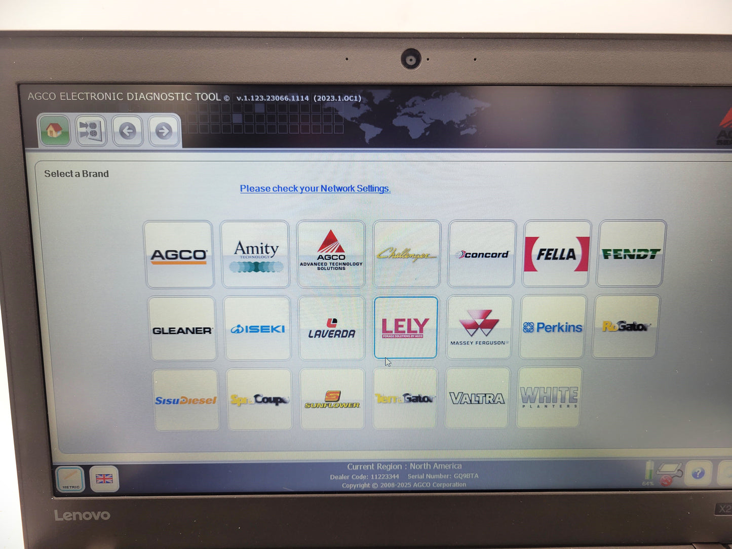 Diagnostic Laptop AGCO EDT 2023.1.0C1, NA, EPSILON, FENDT, MASSEY FERGUSON, VALTRA