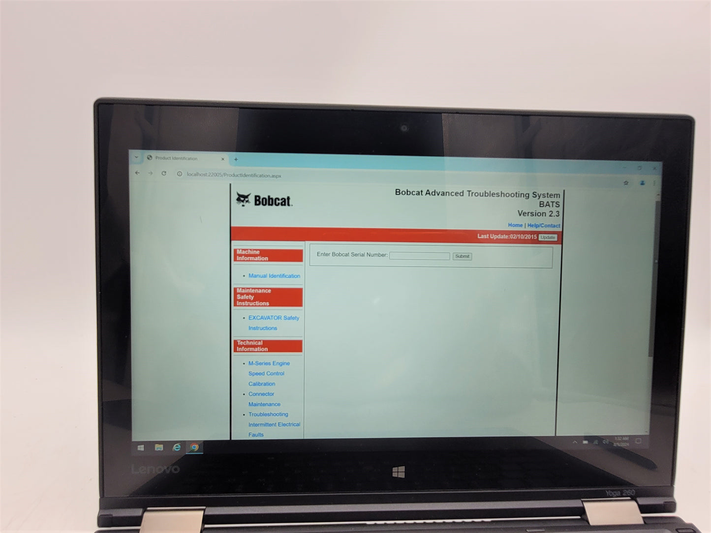 Diagnostic Laptop Bobcat Service Analyzer 90.13 Bobcat BATS 05/2021 MANUALS