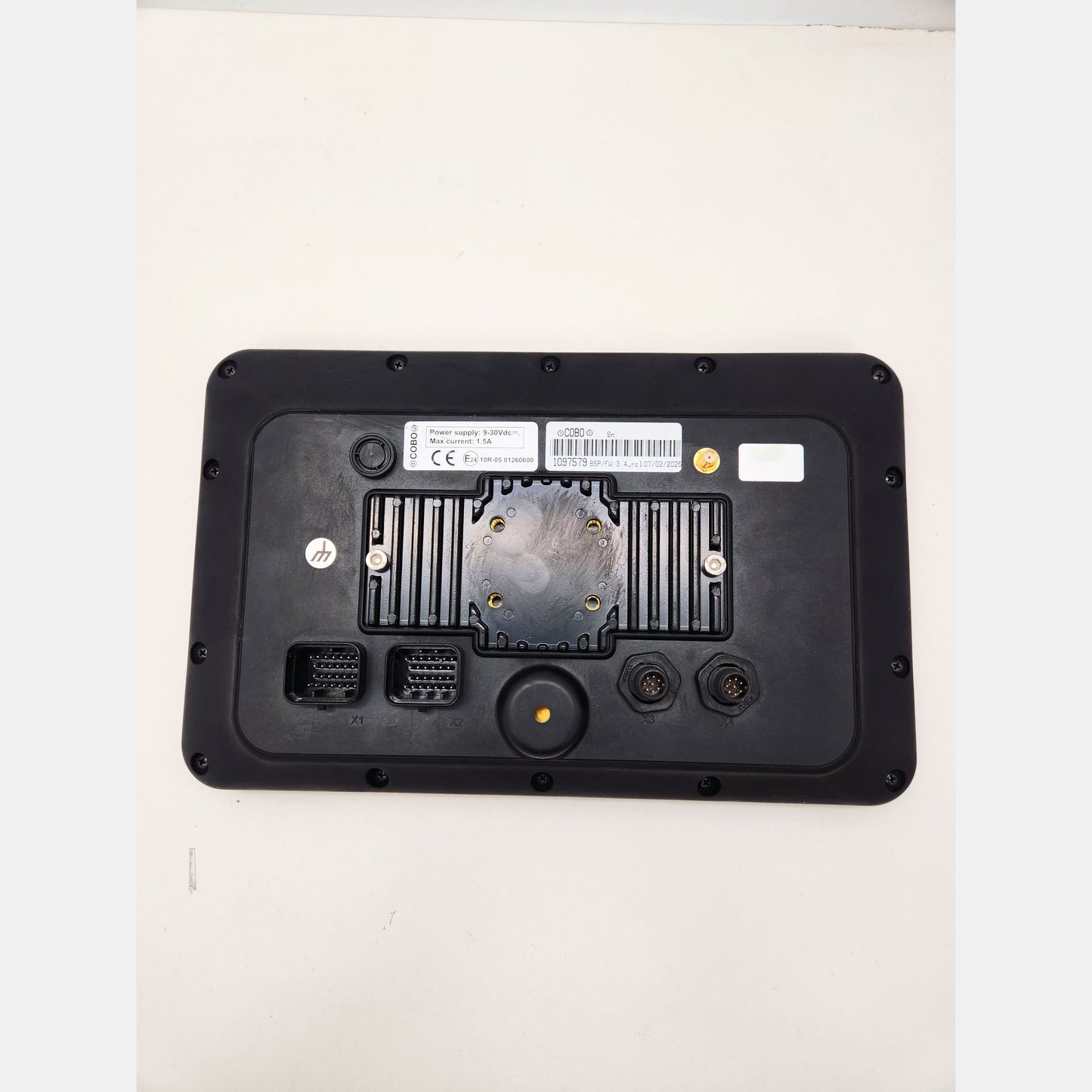 Rear view of COBO TERA 10 P/N 1097579 showing X1 X2 X3 X4 system ports and RF connector.