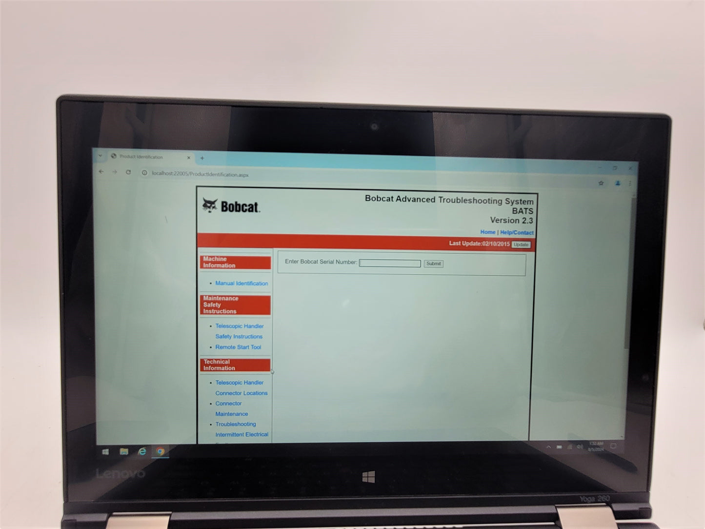 Diagnostic Laptop Bobcat Service Analyzer 90.13 Bobcat BATS 05/2021 MANUALS