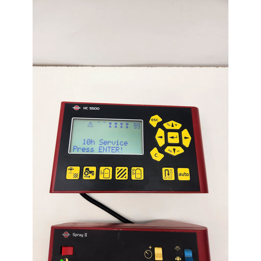 Hardi HC 5500 display unit front view, Cyrillic text on buttons.