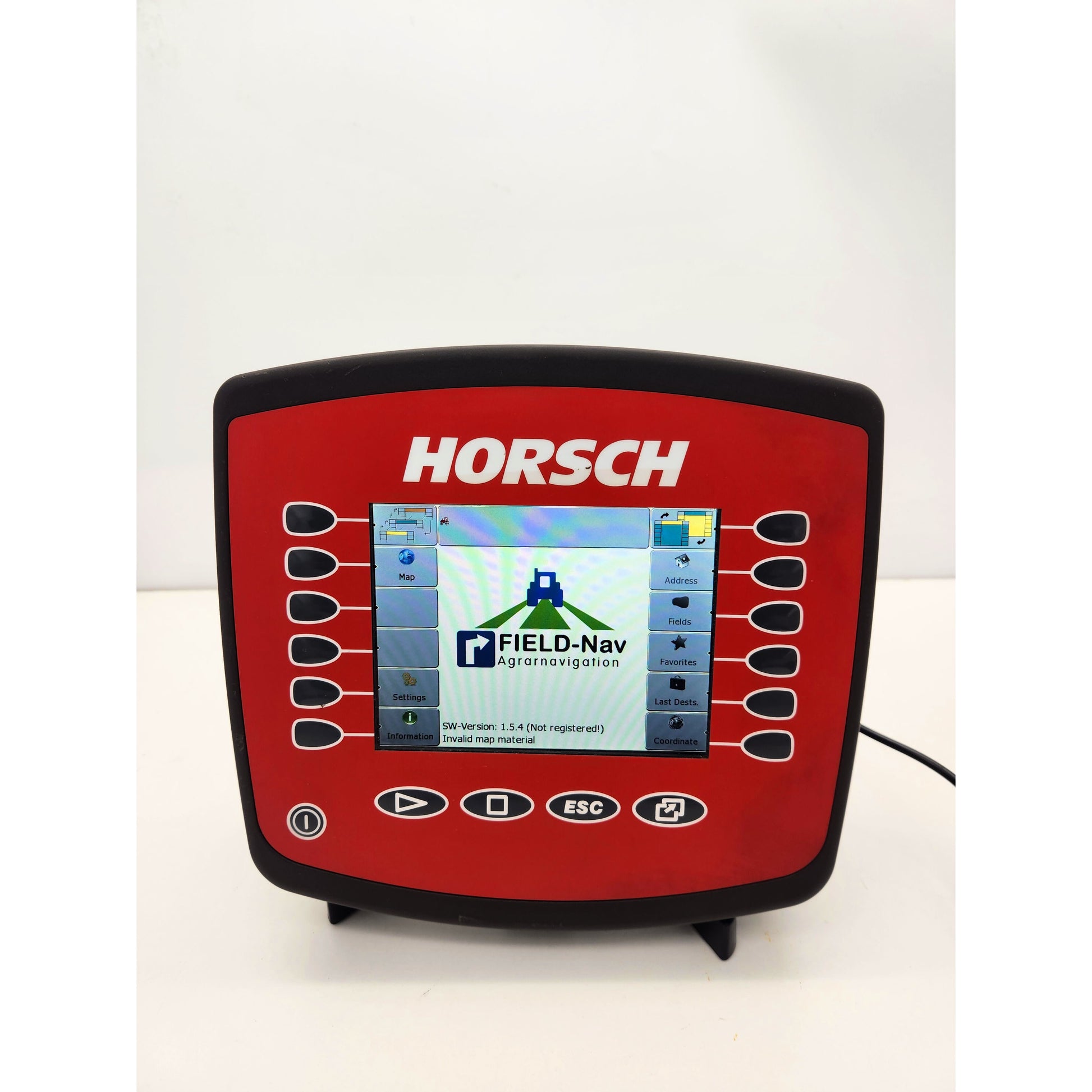 Front view of the Muller Horsch ISOBUS terminal display and control buttons. 00345263