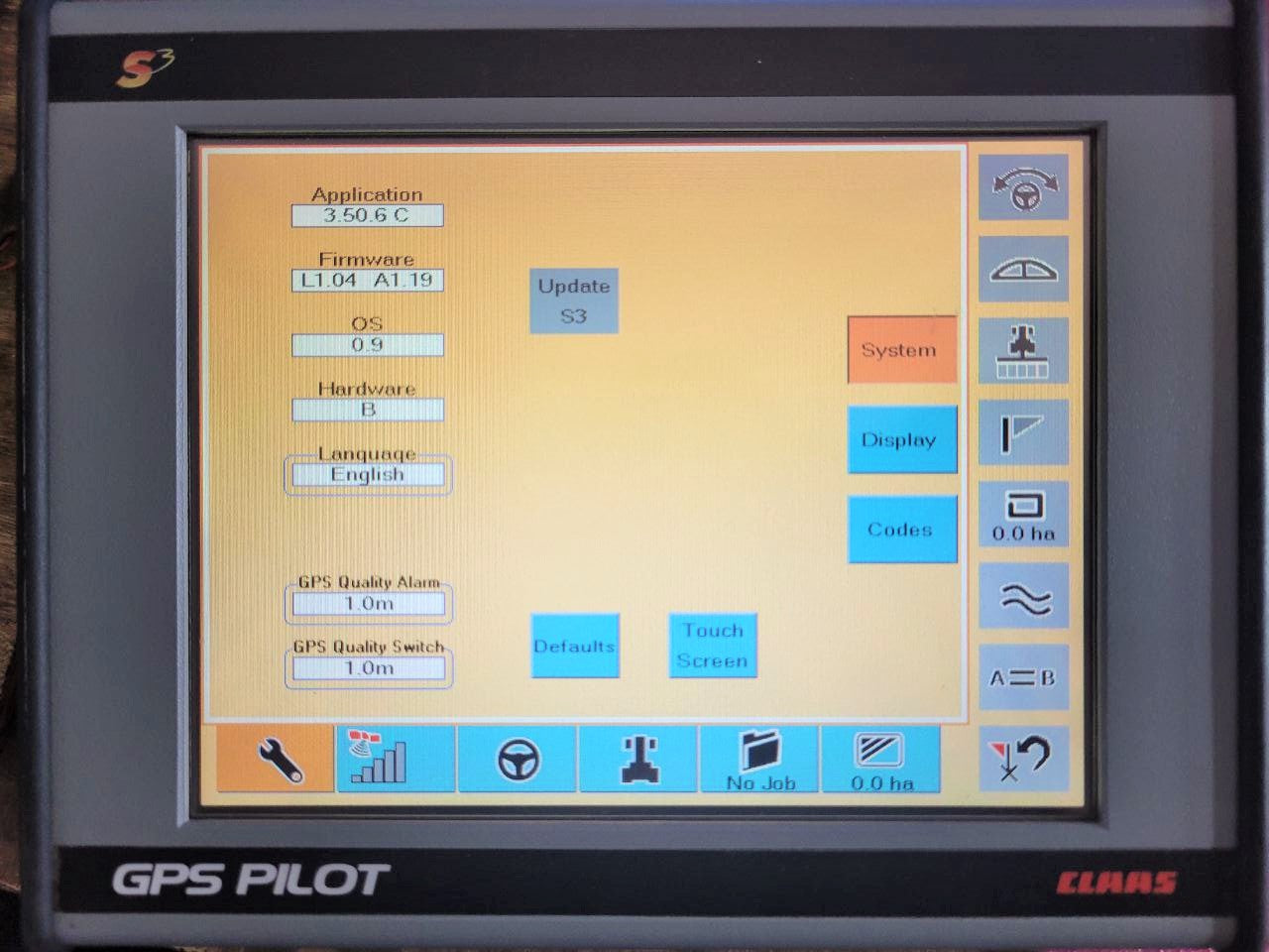 Claas GPS Pilot S3 Control Panel 1401 033.3 GPS Copilot S3 RTK Subscription