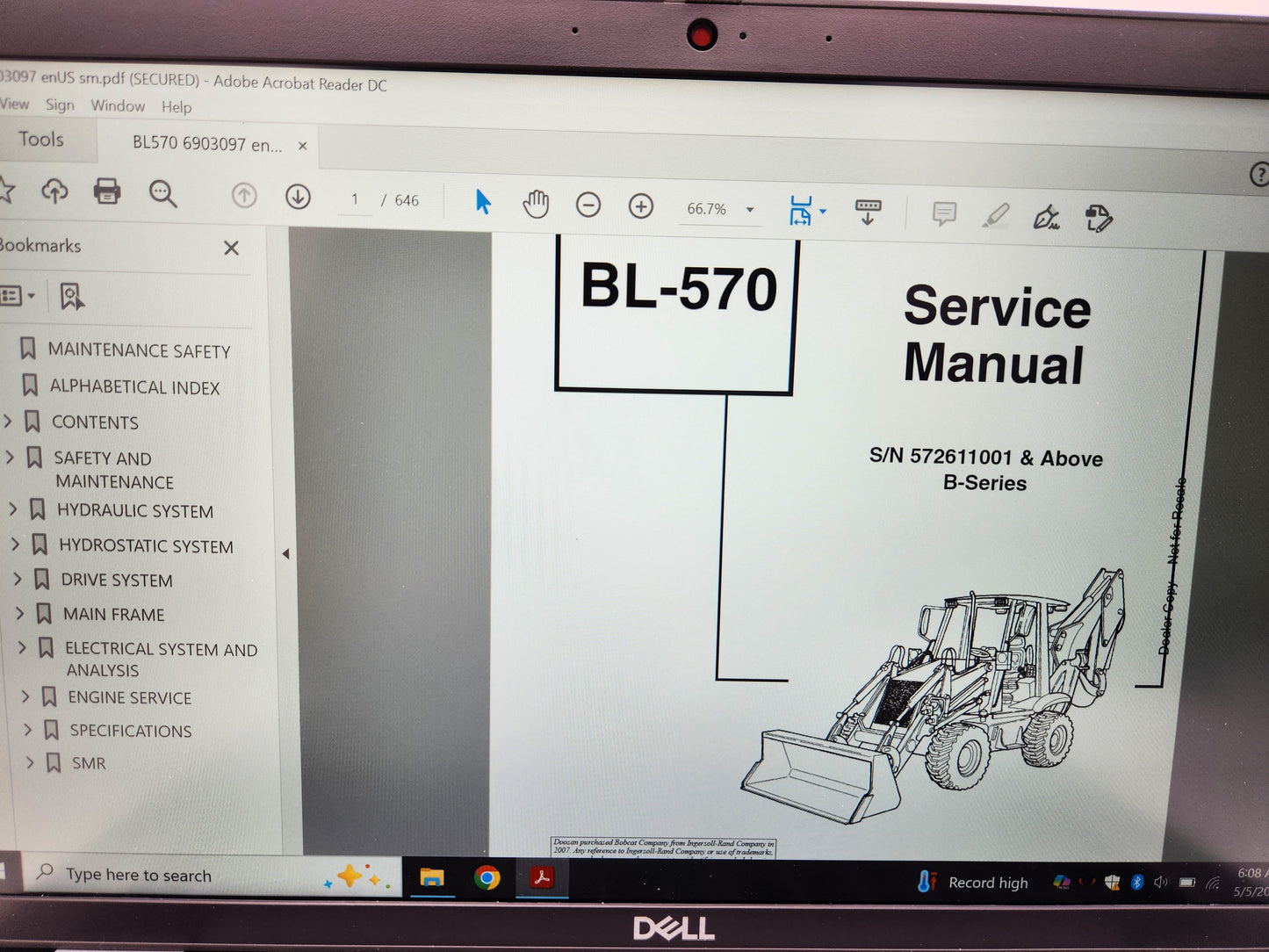 Bobcat Service Analyzer Advanced Troubleshooting System BATS Diagnostic Laptop