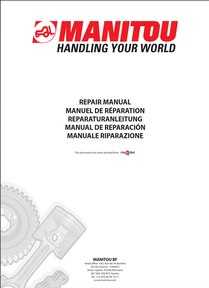 Manitou MHT 860 L Series M Perkins Engine Repair Manual