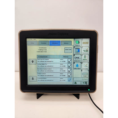 John Deere GS3 2630 active software list including AutoTrac and Section Control