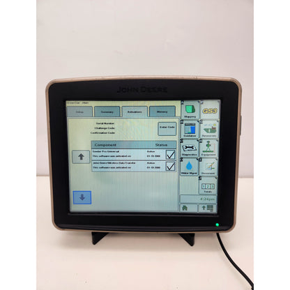 John Deere GS3 2630 active software list including AutoTrac and Section Control