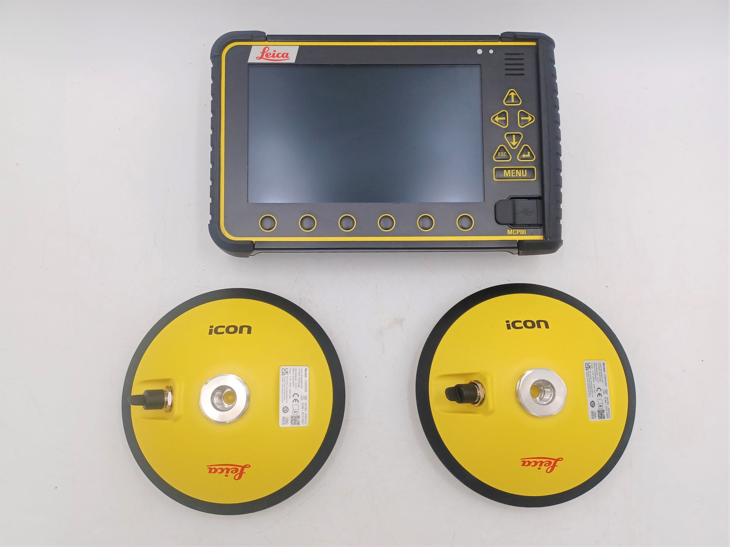 Leica Professional GNSS Survey Kit Display iCON MCP80 W/ TWO Antennas CGA100 GPS