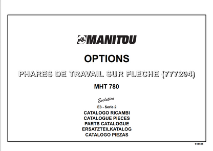 Manitou MHT 780 E3 PARTS REPAIR OPERATIONS MANUALS