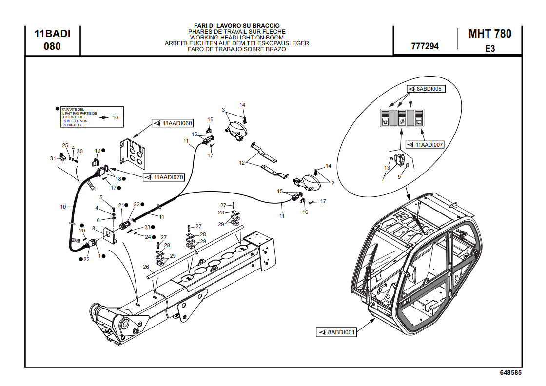 Manitou MHT 780 E3 PARTS REPAIR OPERATIONS MANUALS