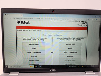 Bobcat Service Analyzer Advanced Troubleshooting System BATS Diagnostic Laptop