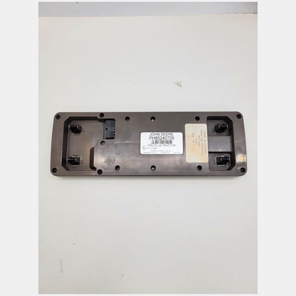 Rear view of John Deere PDU Plus tractor cluster PH85240729 showing OEM labels, part number AL234664A, and connector pins.
