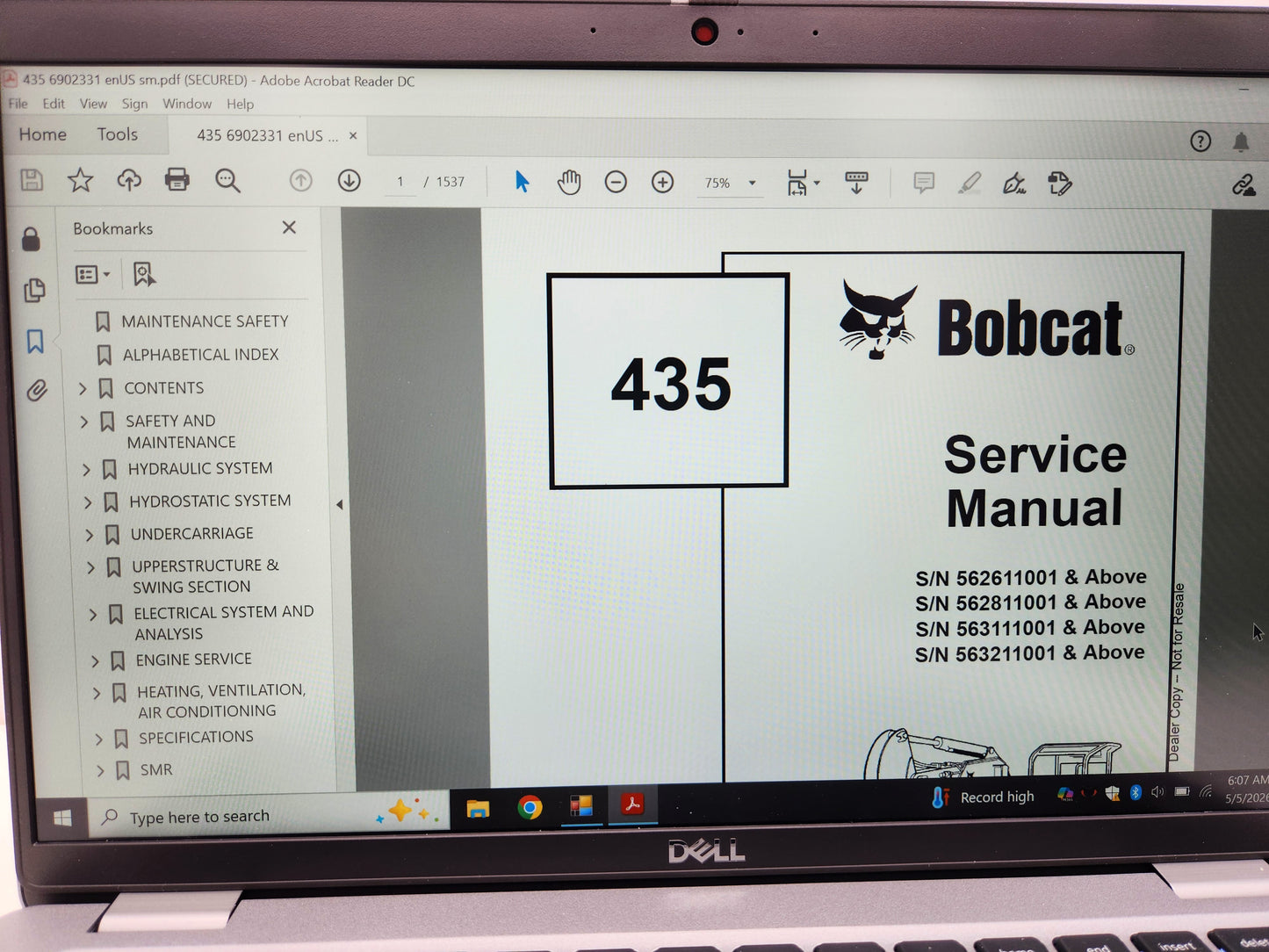 Bobcat Service Analyzer Advanced Troubleshooting System BATS Diagnostic Laptop
