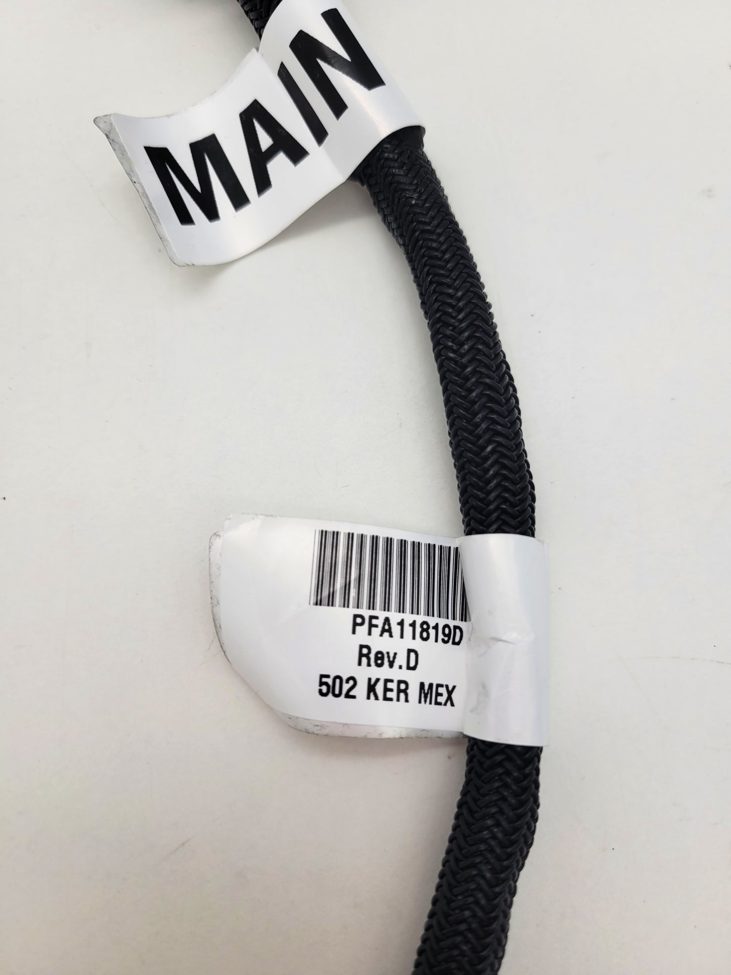 John Deere PFA11819 adapter cable with original part number tag and "KER MEX" label.