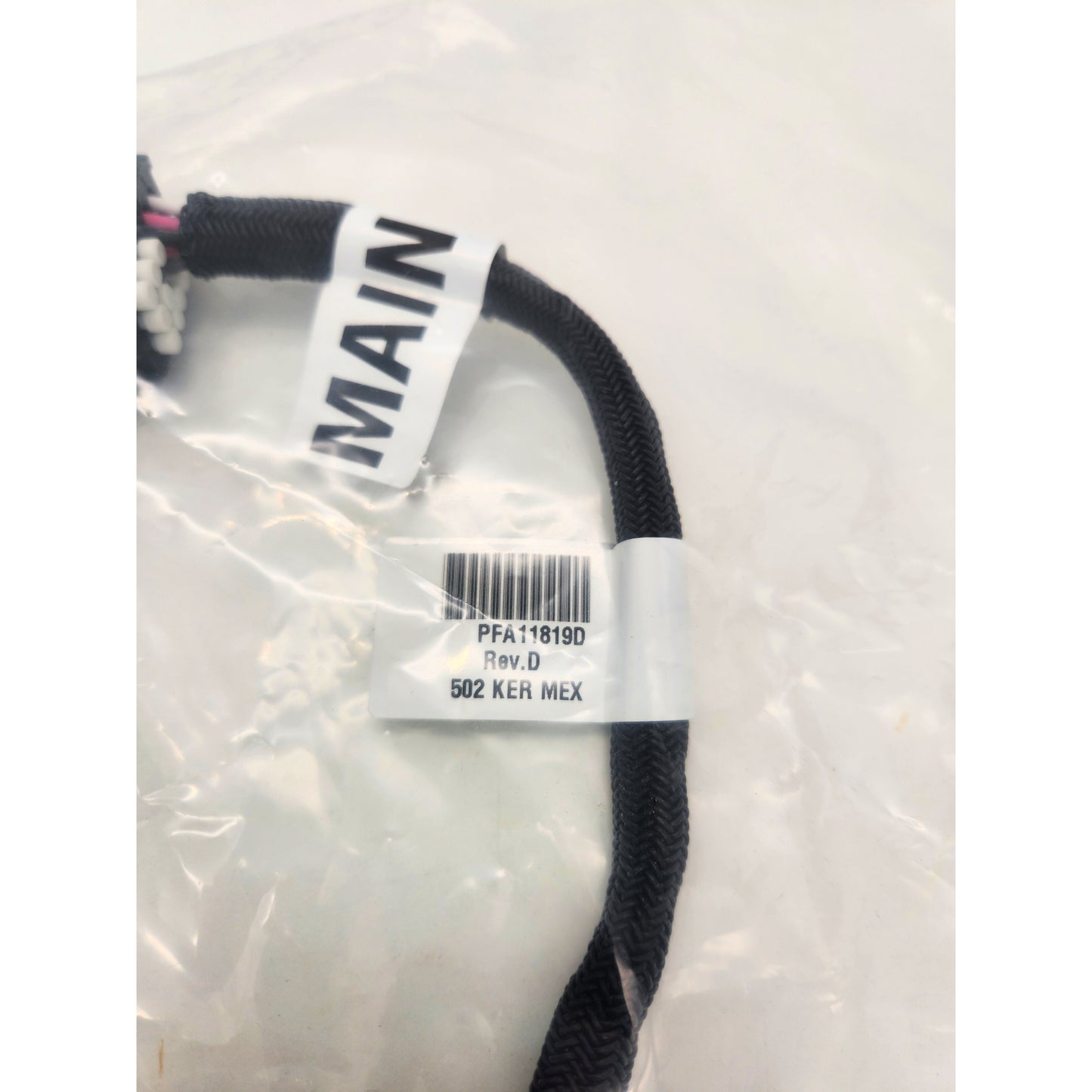 John Deere PFA11819 adapter cable with original part number tag and "KER MEX" label.