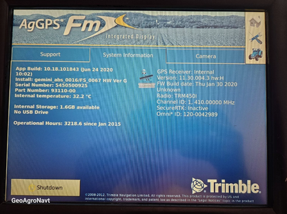 Display Fmx 1000 DGPS/OmniStar RTX/RTK radio 450 mhz +antena Ag25