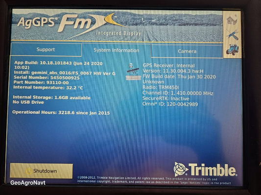 Display Fmx 1000 DGPS/OmniStar RTX/RTK radio 450 mhz +antena Ag25