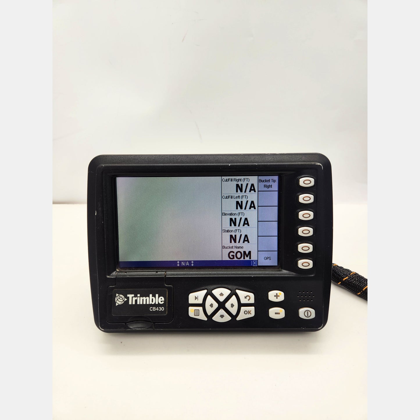 Trimble CB430 CAT CD700 Control Box front view powered on.