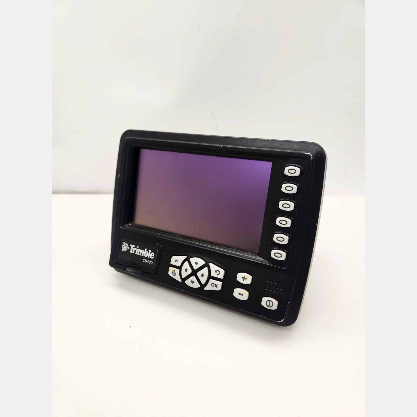 Trimble CB430 CAT CD700 Control Box front view powered on.