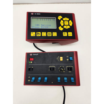 Hardi HC 5500 display unit front view, Cyrillic text on buttons.