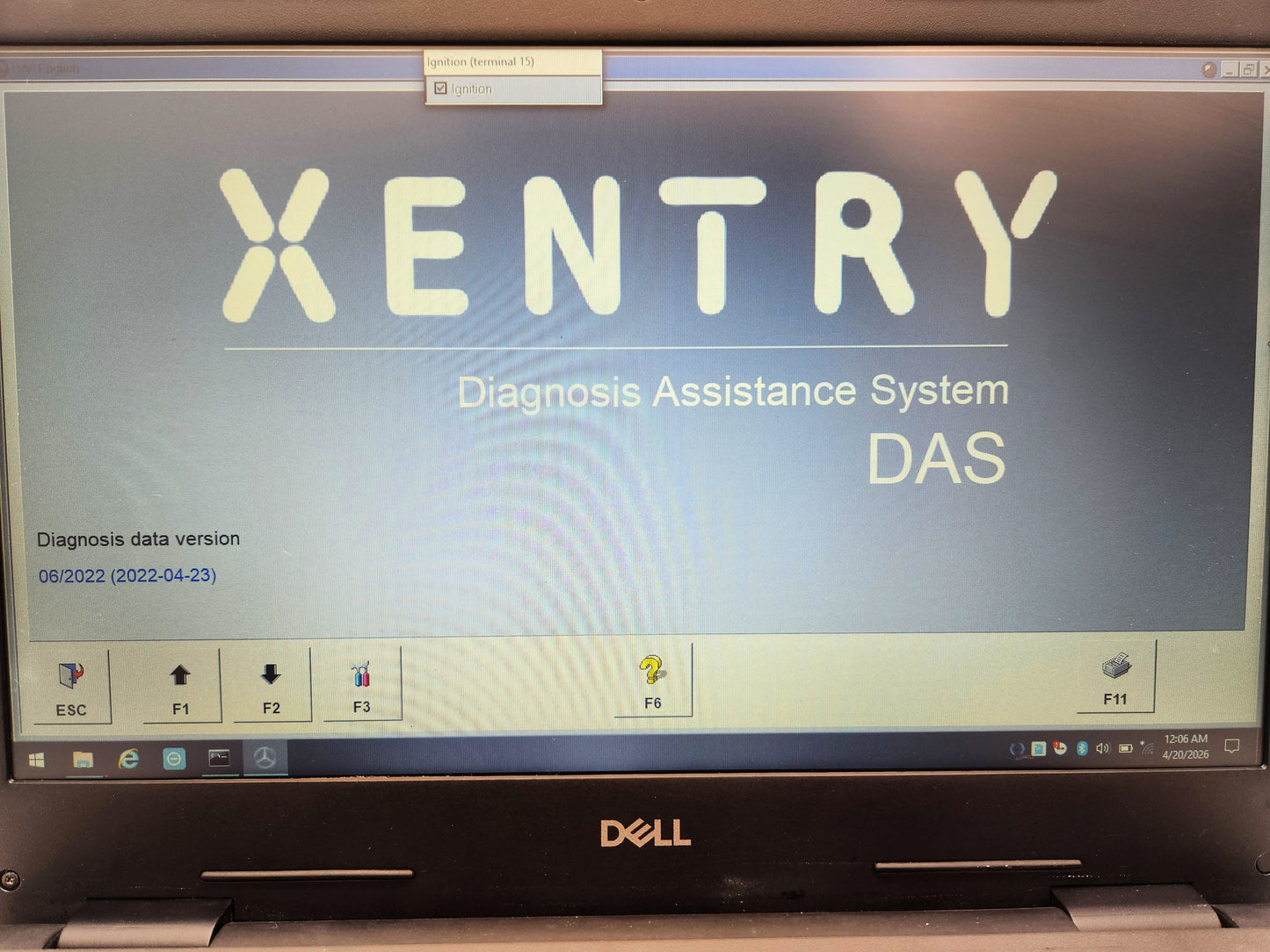 Dell Latitude diagnostic laptop running Xentry 2023