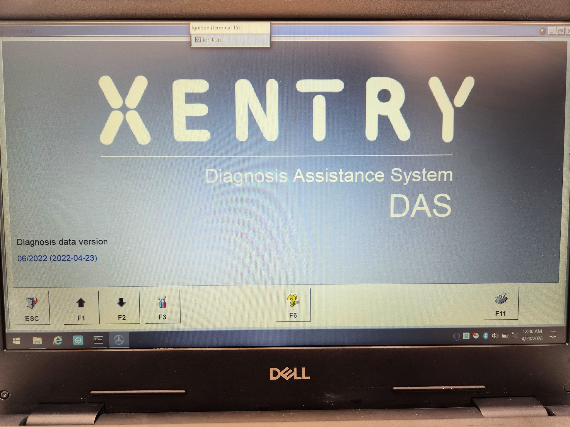 Dell Latitude diagnostic laptop running Xentry 2023
