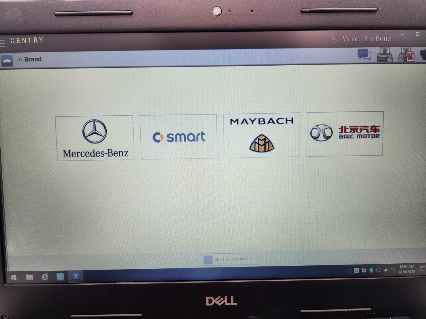 Dell Latitude diagnostic laptop running Xentry 2023