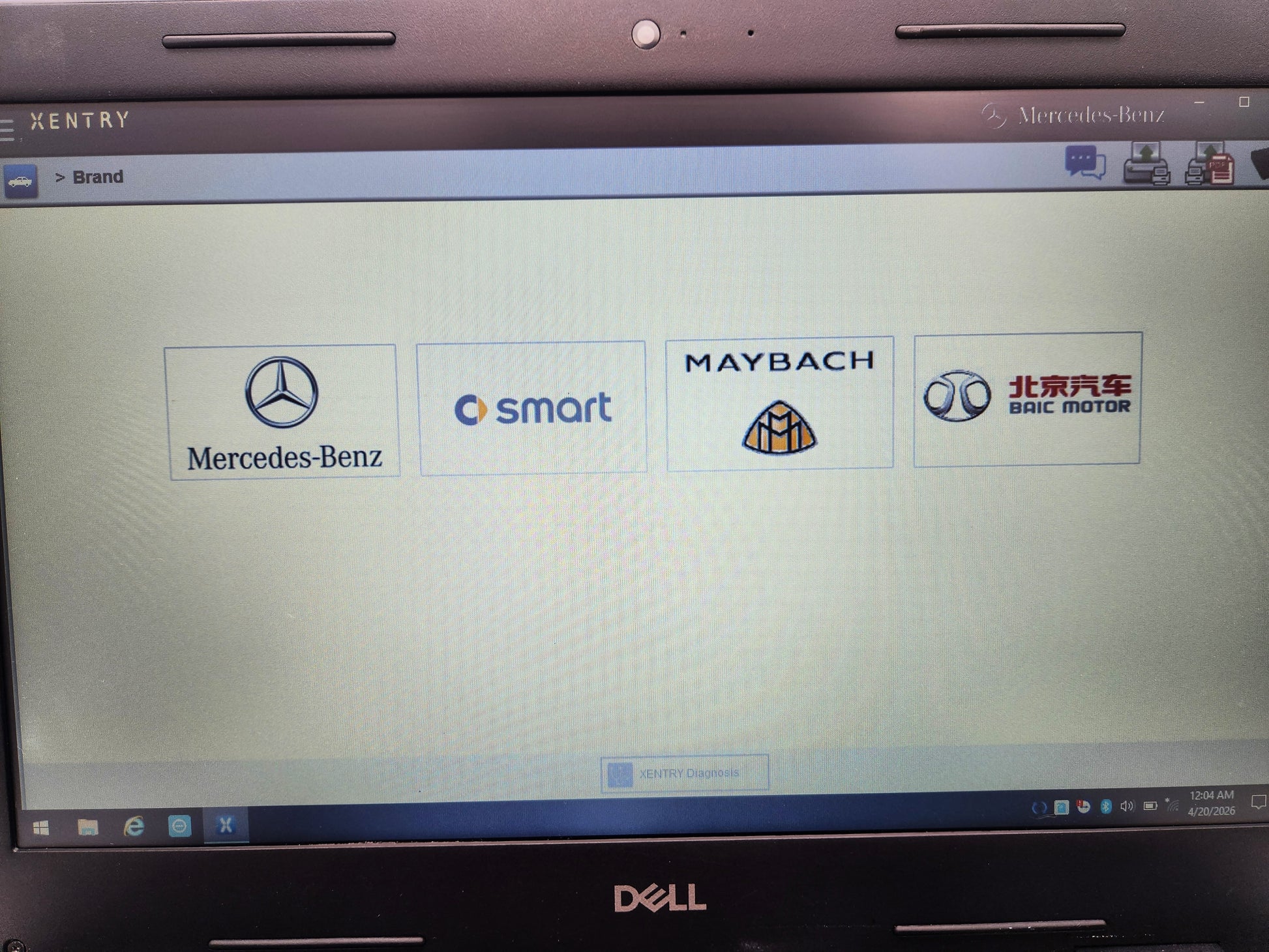 Dell Latitude diagnostic laptop running Xentry 2023