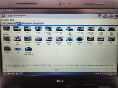 Dell Latitude diagnostic laptop running Xentry 2023