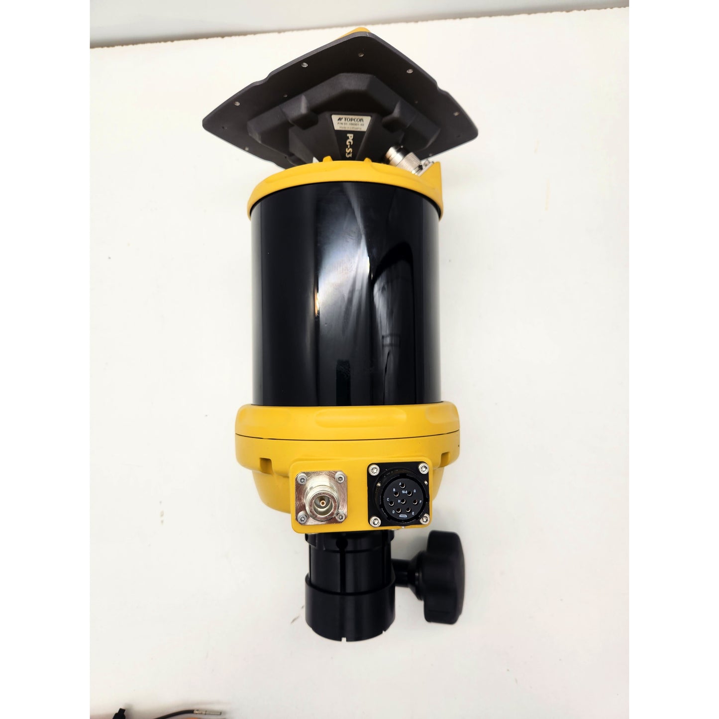 Close-up of the Topcon PZS-MC millimeter GPS machine control sensor.