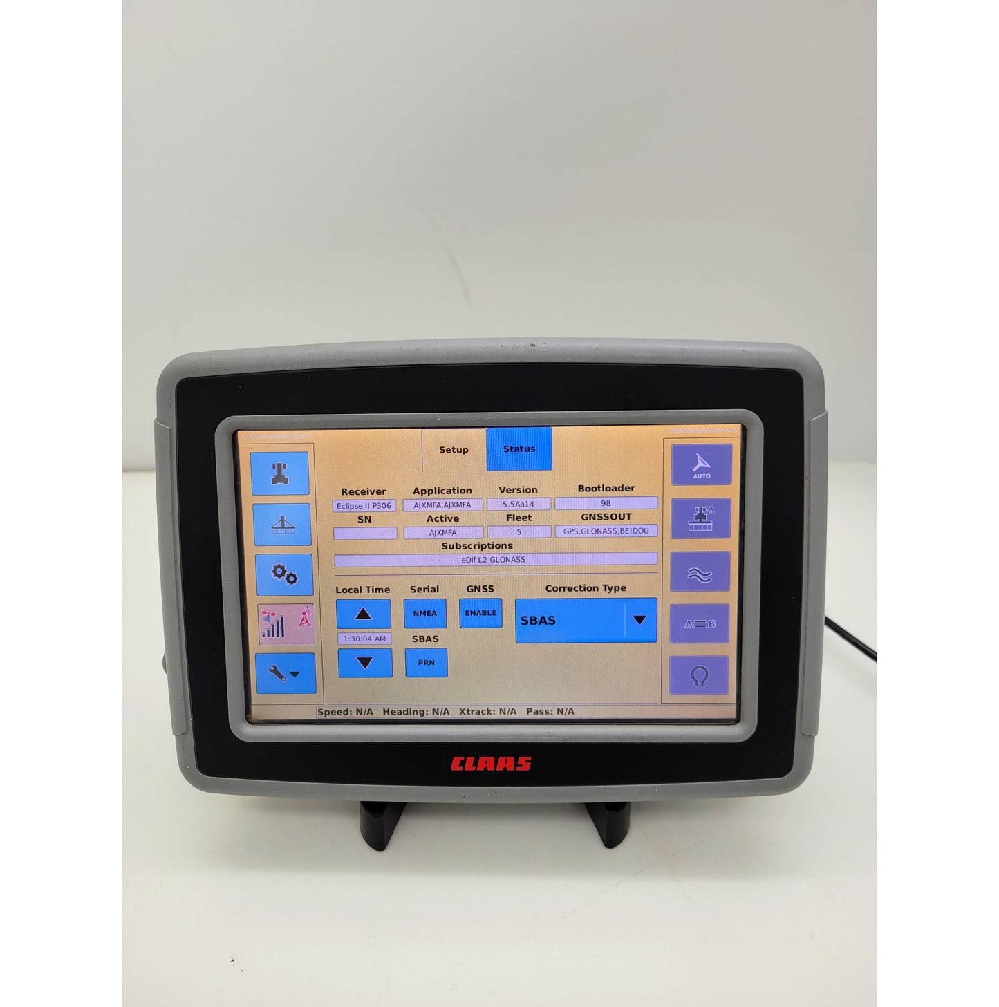 CLAAS Terminal S7 display status screen