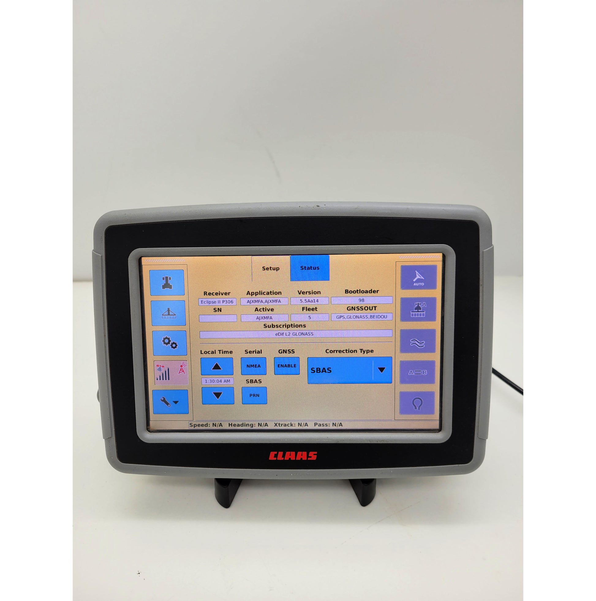 CLAAS Terminal S7 display status screen