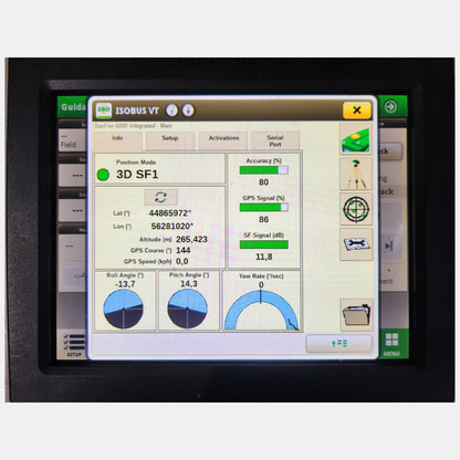 John Deere StarFire 6000 screen showing SF1 activation status
