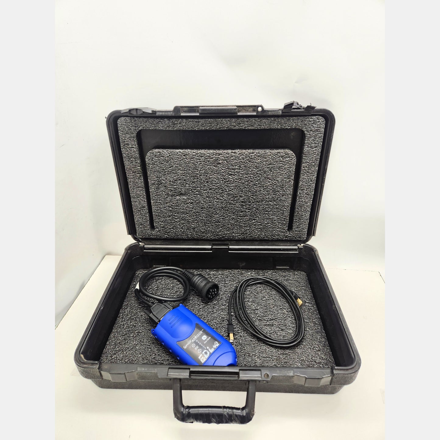 John Deere EDL v2 Diagnostic Adapter kit with cables and black protective case.