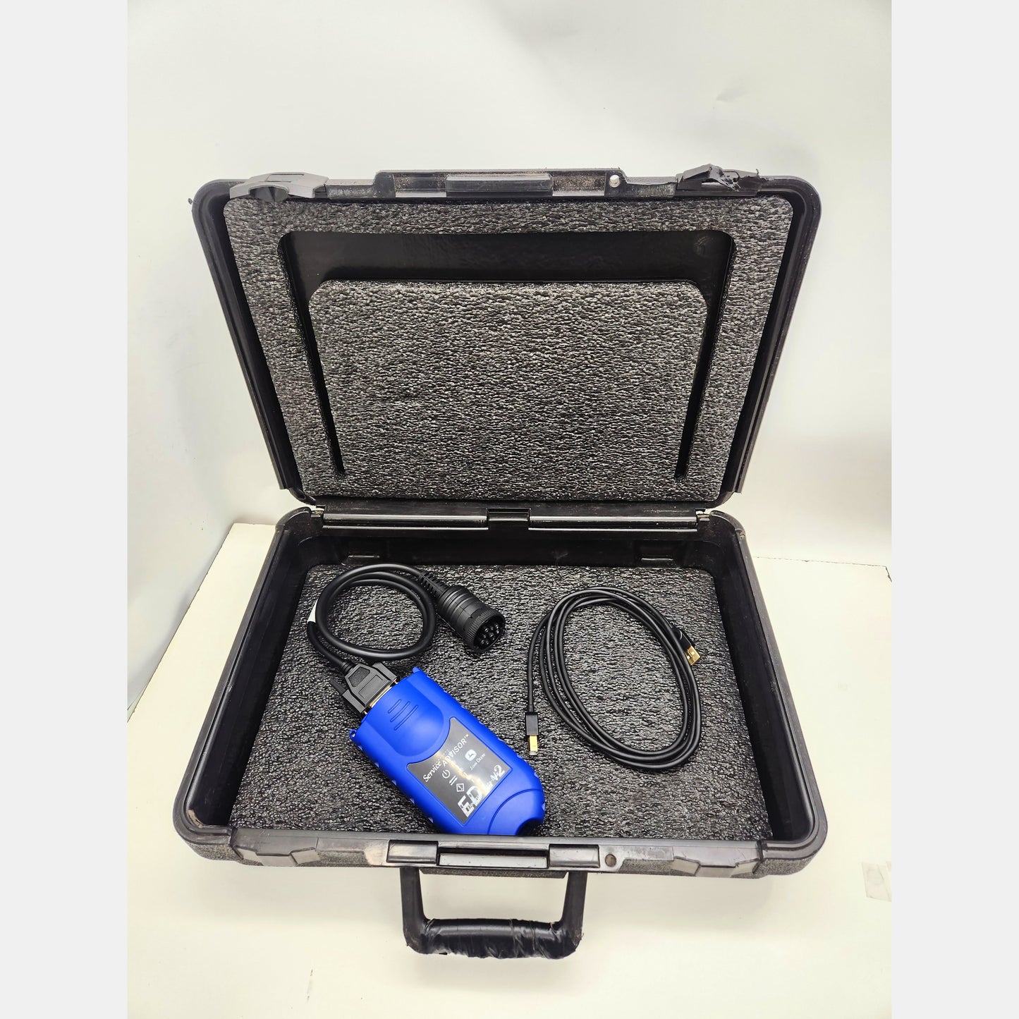 John Deere EDL v2 Diagnostic Adapter kit with cables and black protective case.