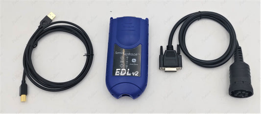 John Deere EDL v2 Diagnostic Adapter kit with cables and black protective case