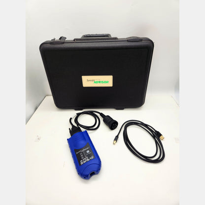 John Deere EDL v2 Diagnostic Adapter kit with cables and black protective case.